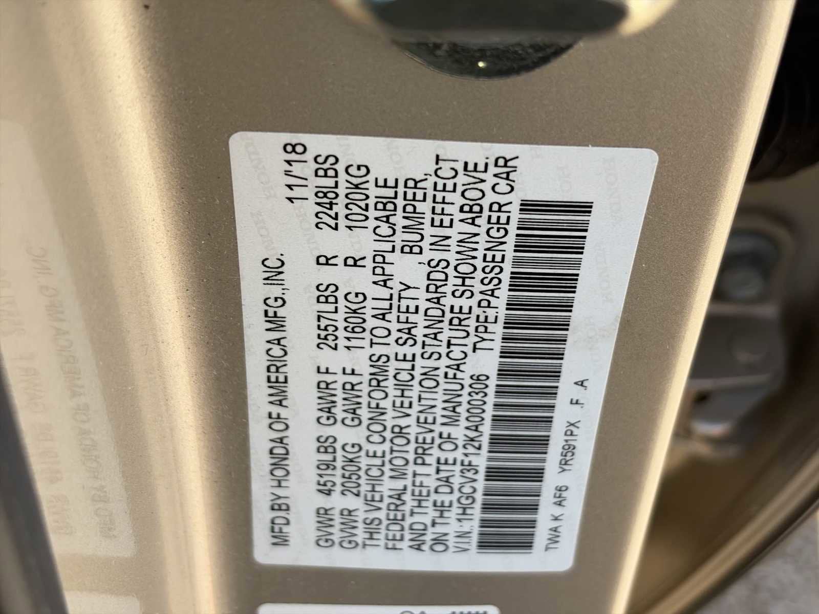 2019 Honda Accord Hybrid Base