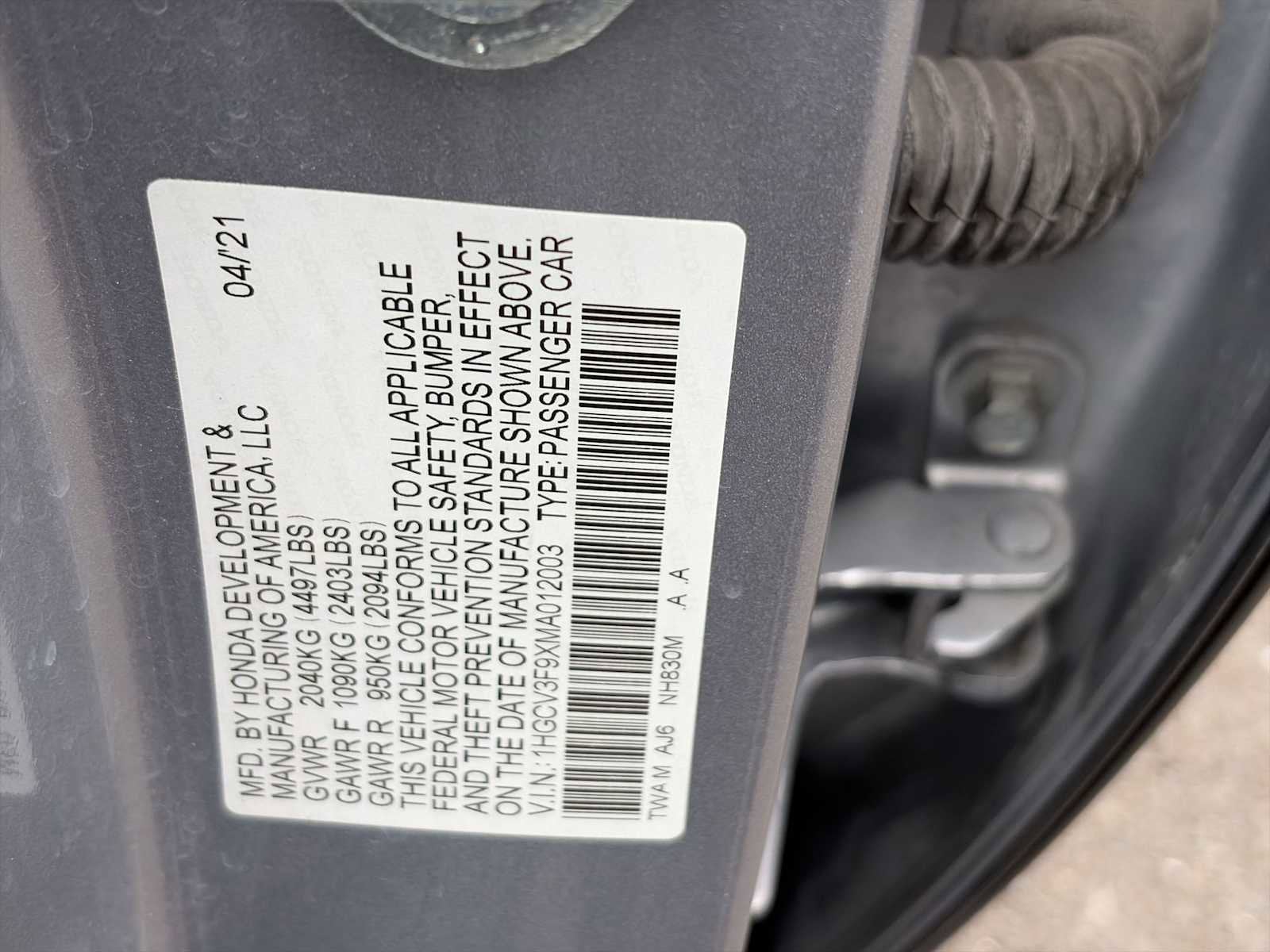 2021 Honda Accord Hybrid Touring