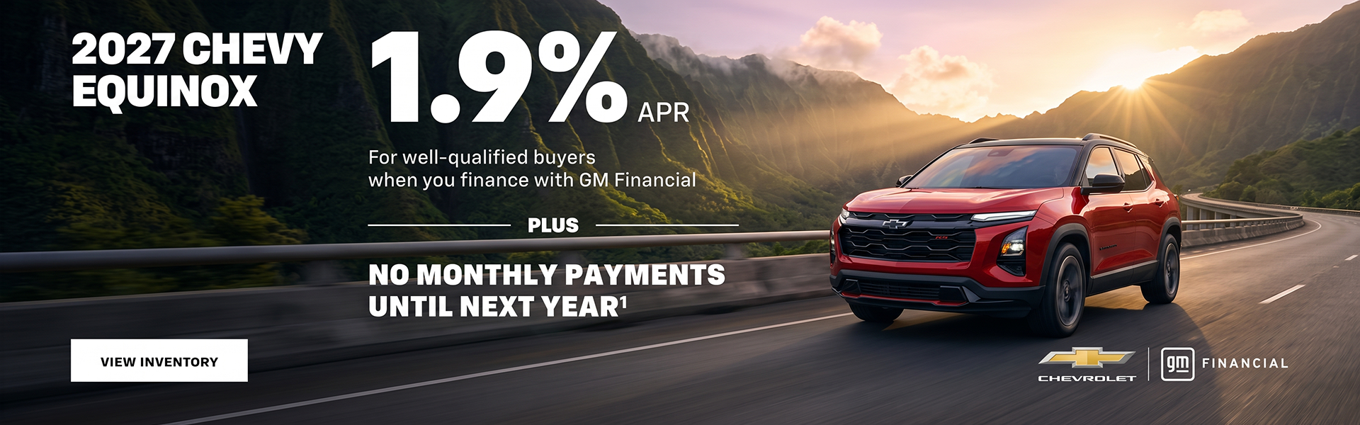 2027 Chevy Equinox. 1.9% APR For well-qualified buyers when 